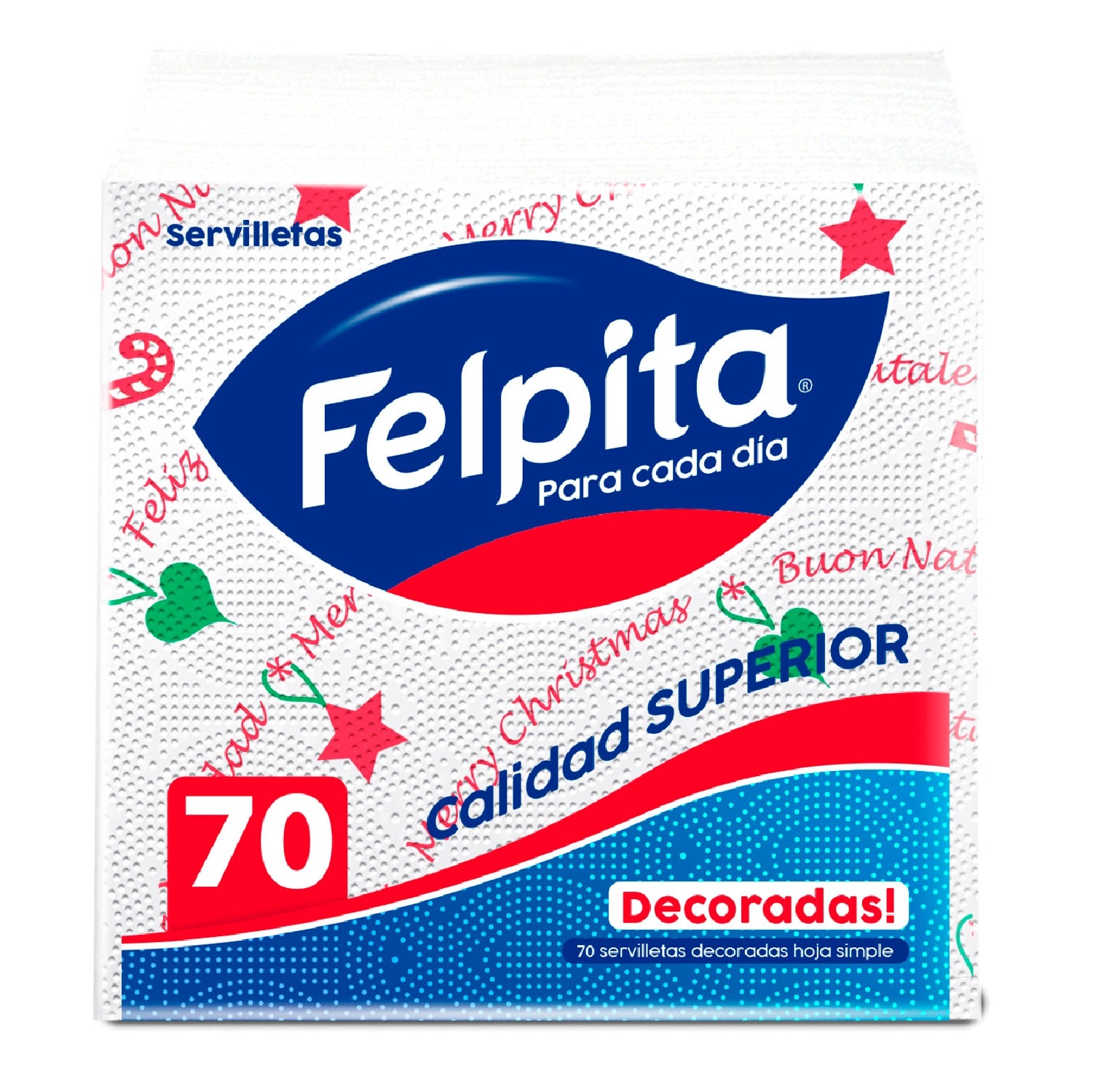 Servilletas Decoradas Navidad Felpita 70 Un