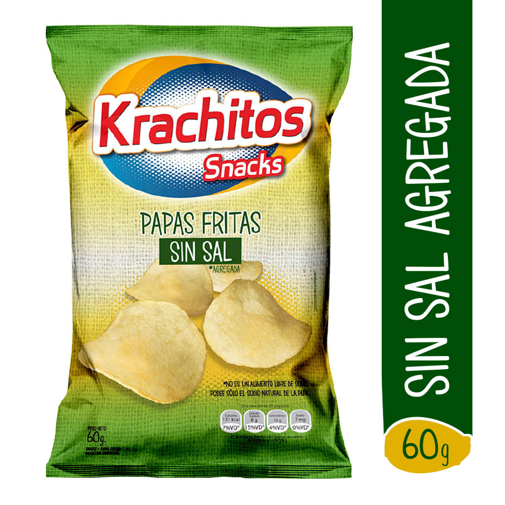 Snack de Papa sin Sal Crokas 250 Grs