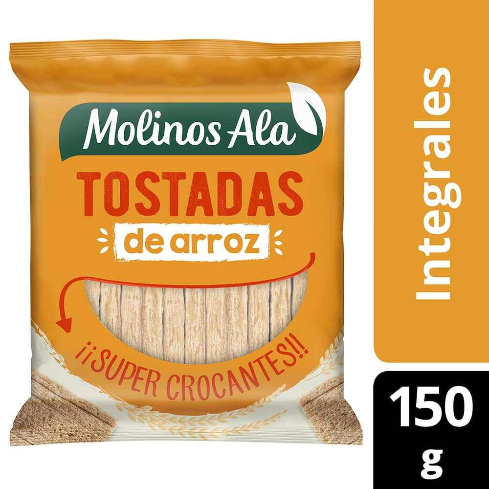 Tostadas de Arroz Integrales S/Sal Molinos Ala 150 Grs